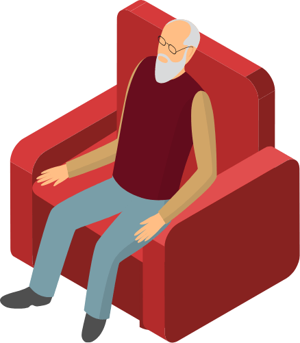 Image of older man in chair